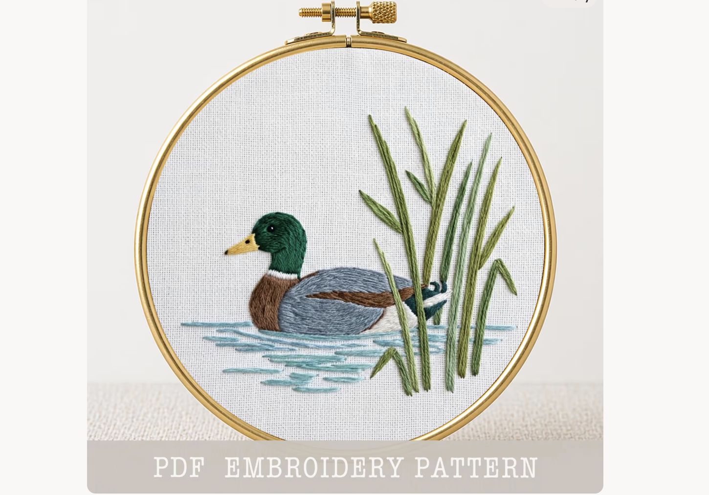 Duck Hand Embroidery PDF Pattern