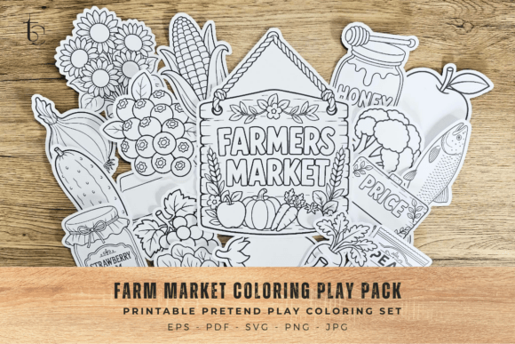 Farm Market Coloring & Pretend Play Pack