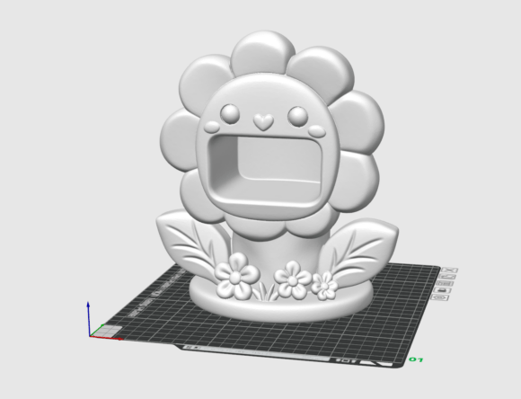 Kawaii Flower Sticky Note Holder STL | 3D Printable Desk Organizer - Image 2