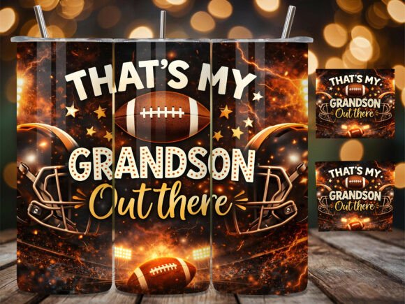 Football Grandson Graphic Tumbler Wrap