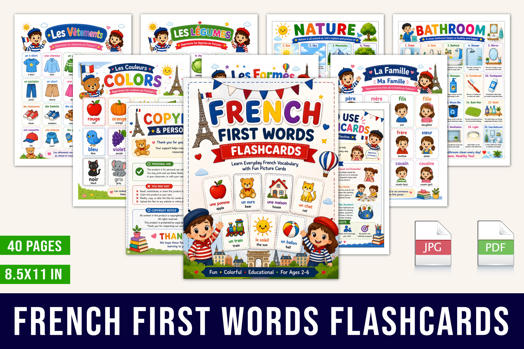 French First Words Flashcards