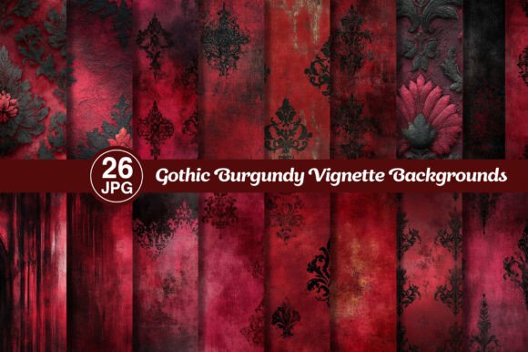 Gothic Burgundy Vignette Backgrounds
