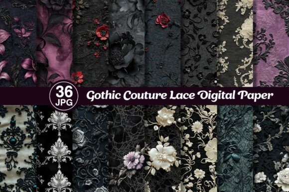 Gothic Couture Lace Digital Paper