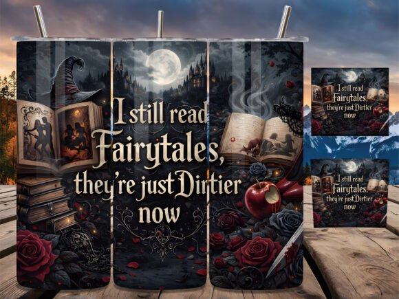 Gothic Fairytale Witch Book Tumbler Wrap