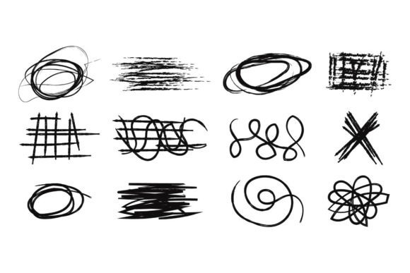 Hand Drawn Pen Scribbles, Messy Pencil D