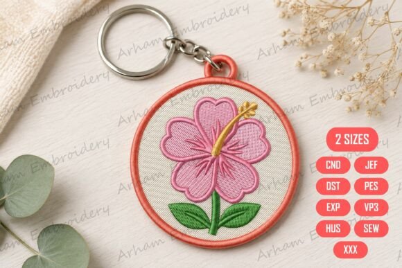 Hibiscus Flower Keychain