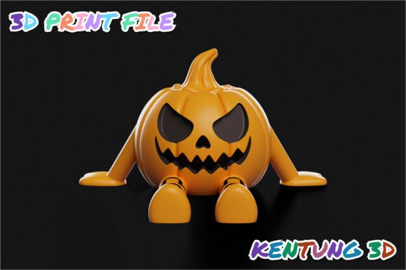 Halloween Cat Figurine Trio STL - Witch, Vampire, Pumpkin Set - Image 16