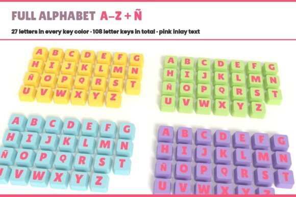 Kawaii Click Keychains | 3D Print 3MF Swappable Alphabet & Icons - Image 3