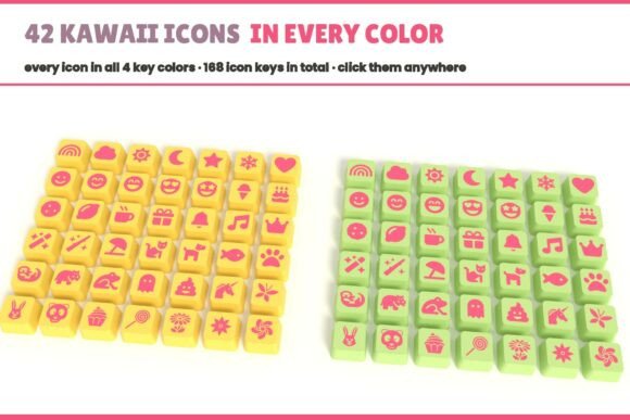 Kawaii Click Keychains | 3D Print 3MF Swappable Alphabet & Icons - Image 4