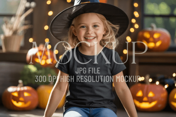 Kids Halloween T-Shirt Mockup