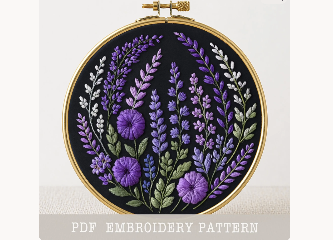 Lavender Wildflower Embroidery Pattern