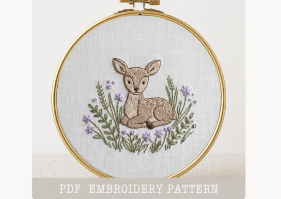 Little Woodland Deer Hand Embroidery