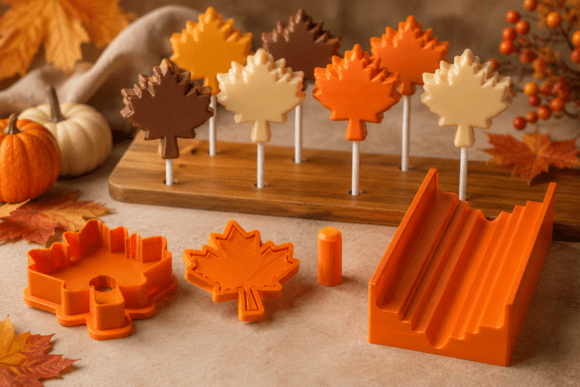 Maple Leaf Cake Pop Mold STL Files | Fall Harvest Treats - Image 1