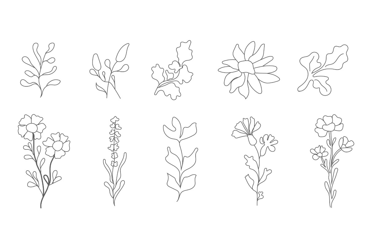 Minimalist Continuous Line Art Floral