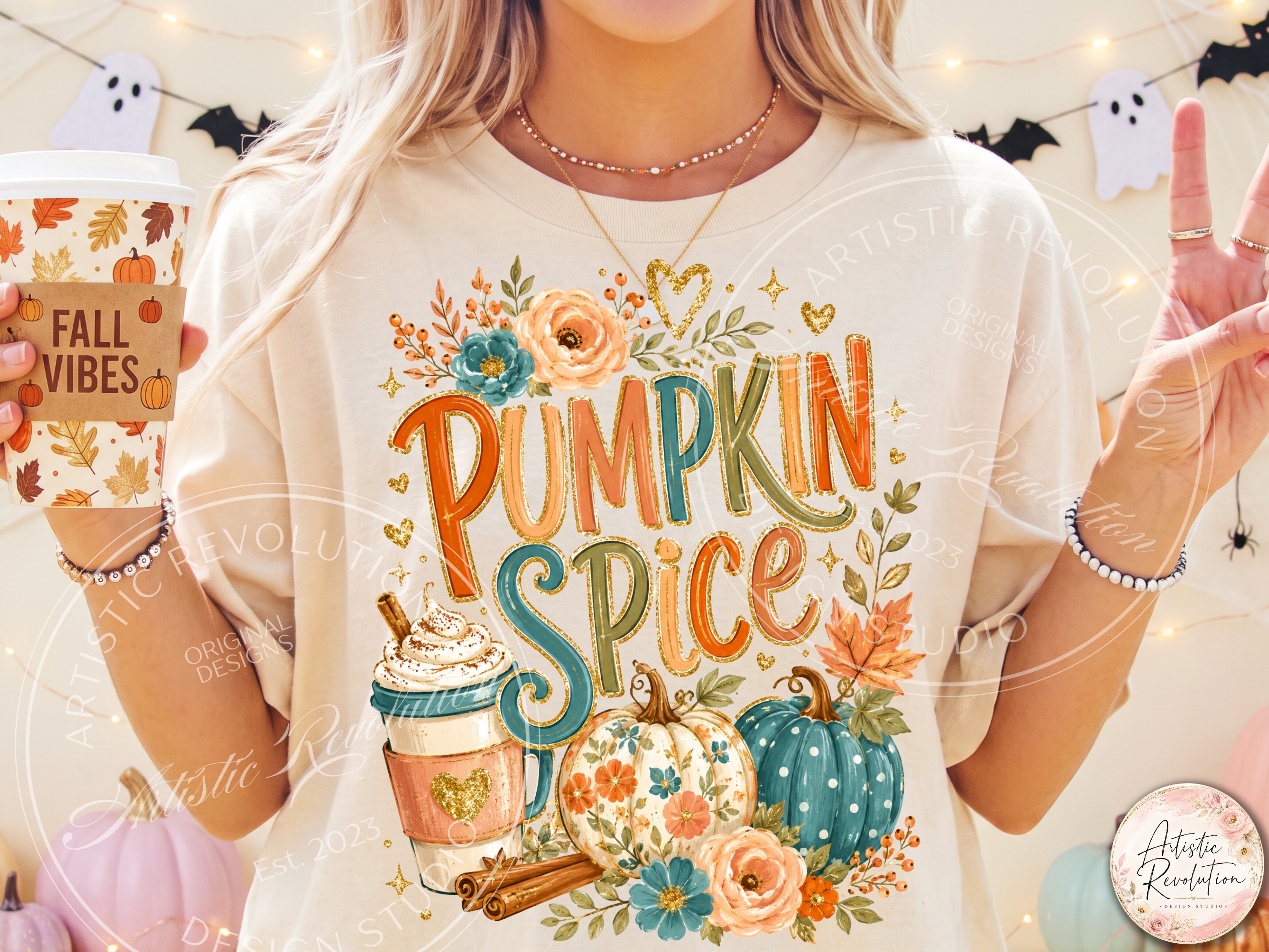 Pumpkin Spice PNG Fall Coffee PNG Design