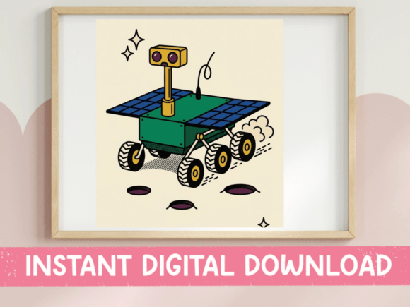 Retro Mars Rover Illustration