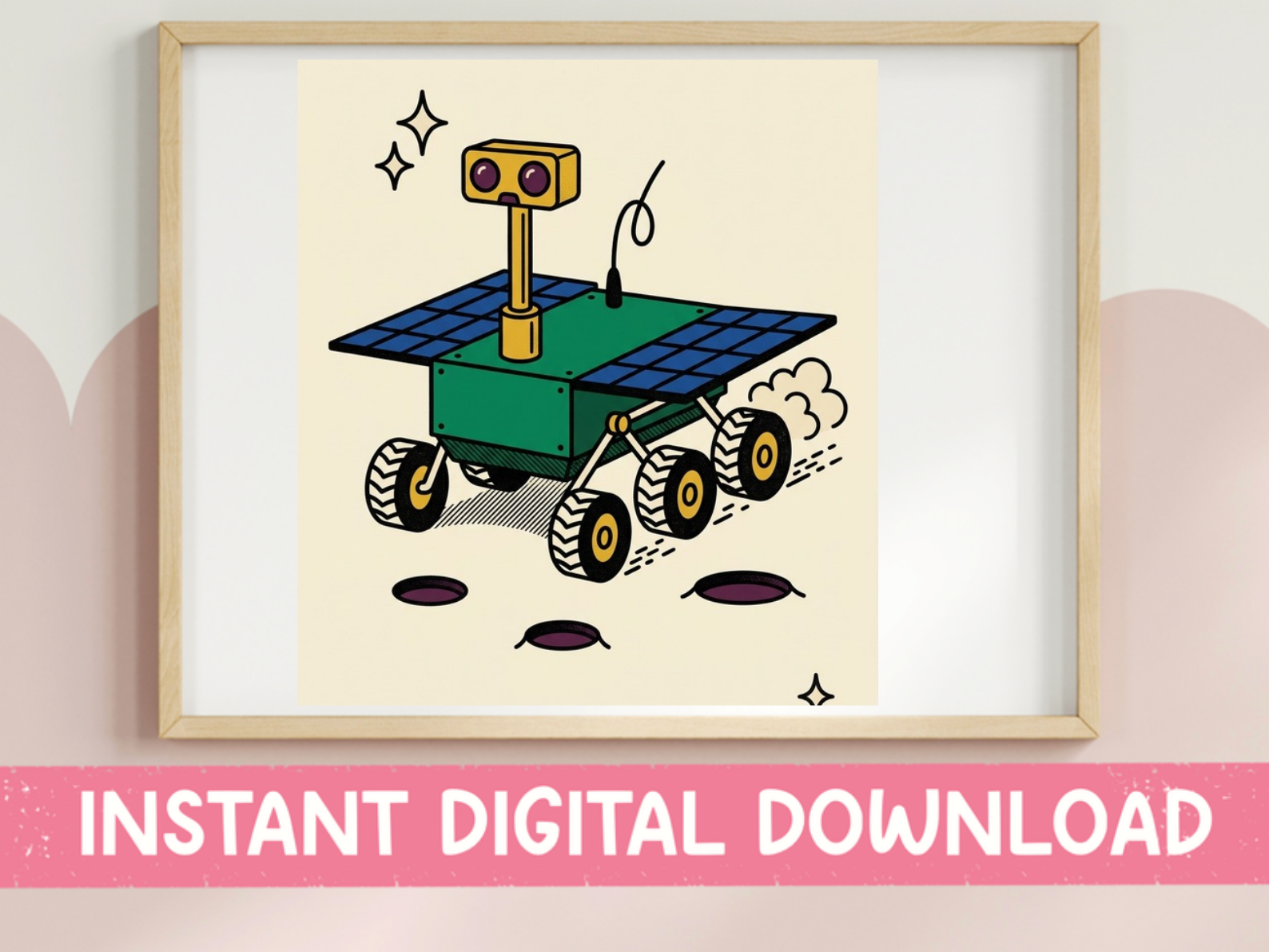 Retro Mars Rover Illustration