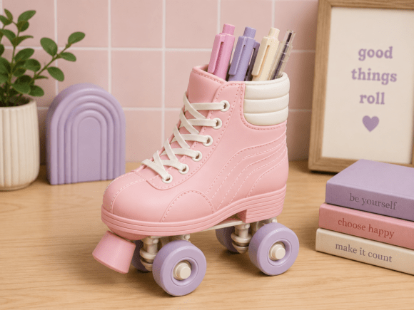 Retro Roller Skate Pen Holder STL | Vintage 3D Printable Desk Organizer - Image 3