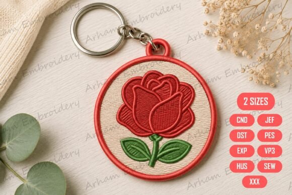 Rose Flower Keychain