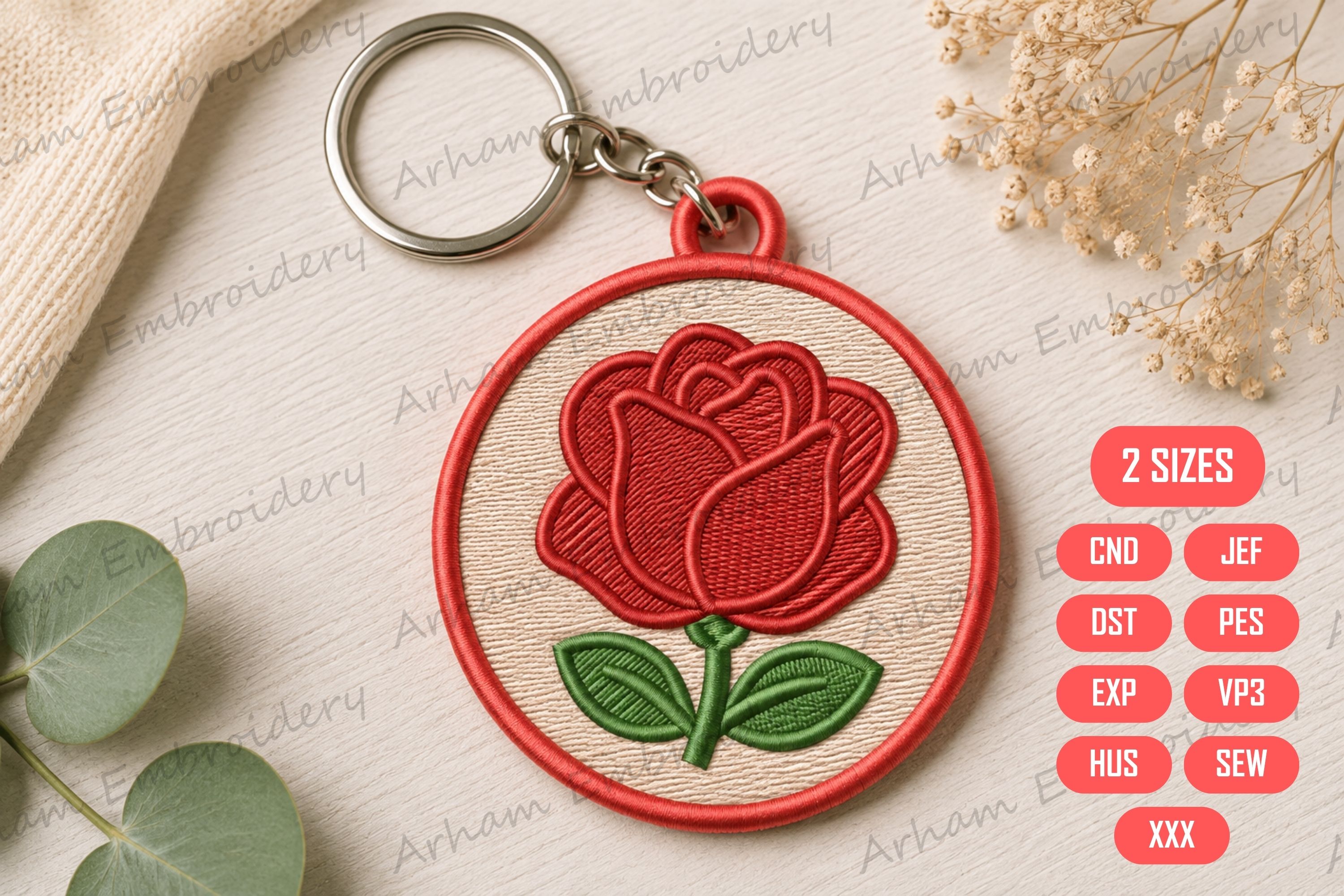 Rose Flower Keychain