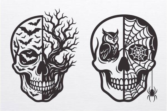 Spider Web Man Skull Halloween SVG