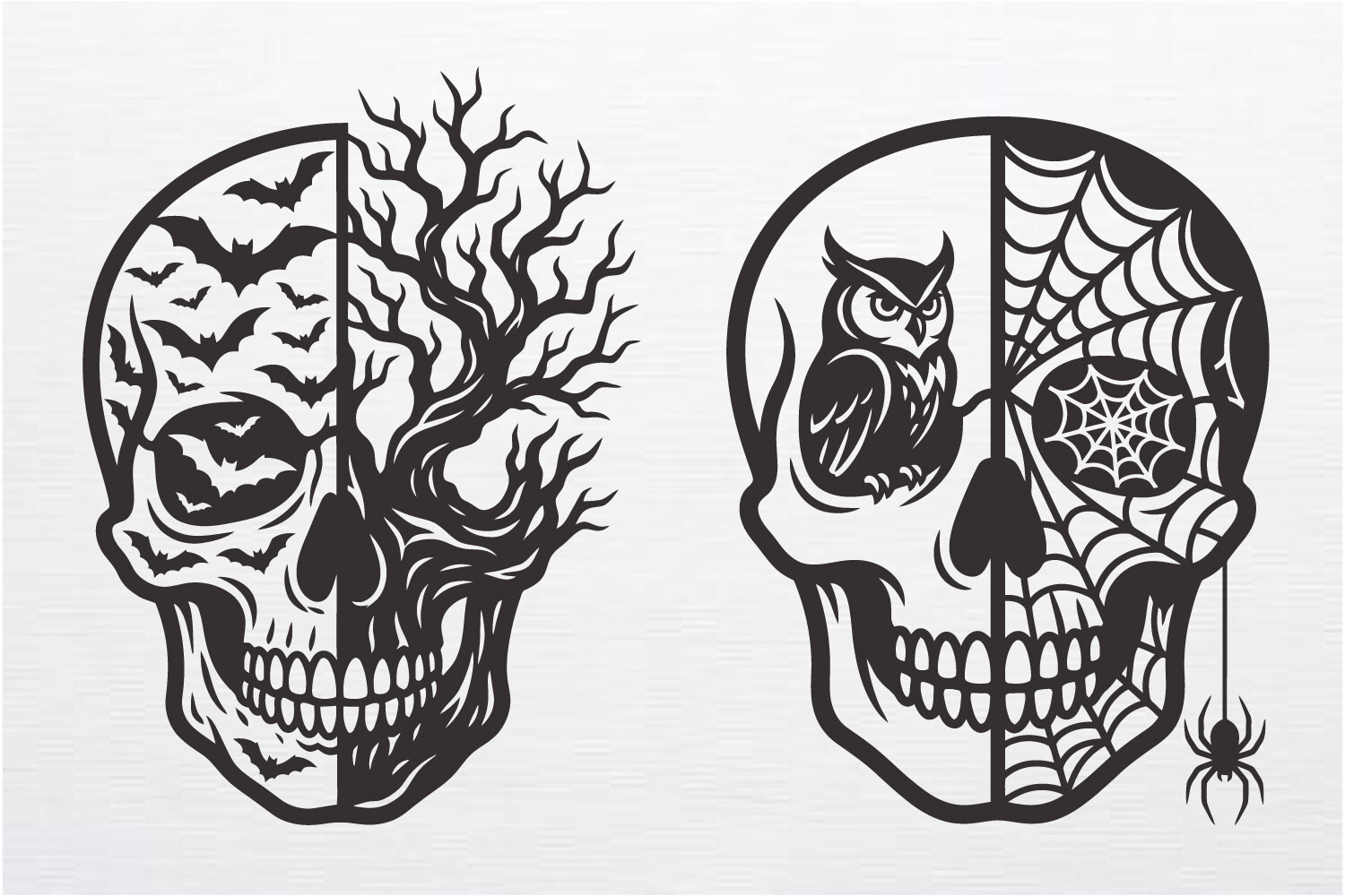 Spider Web Man Skull Halloween SVG