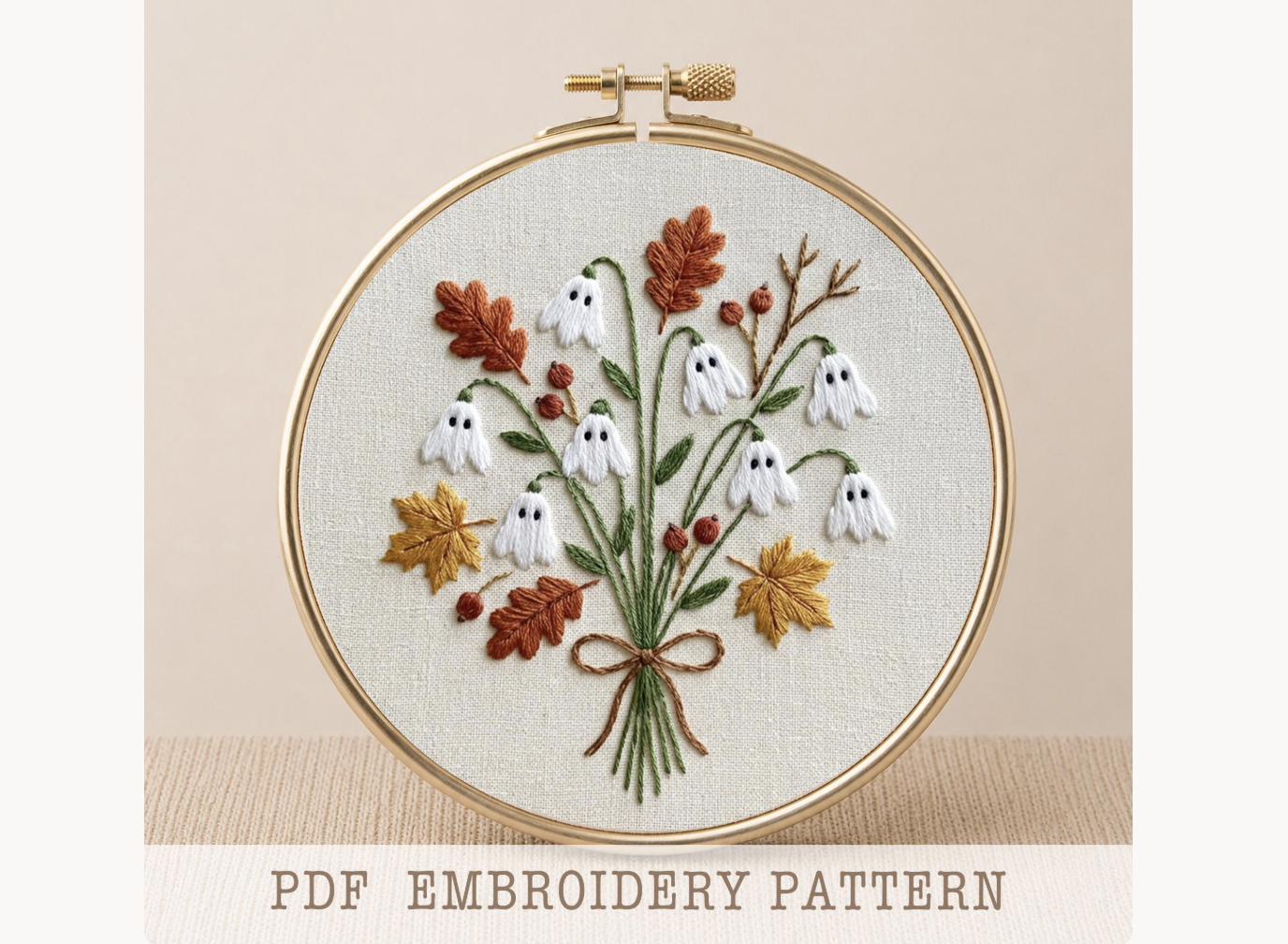 Spooky Flowers Hand Embroidery Pattern