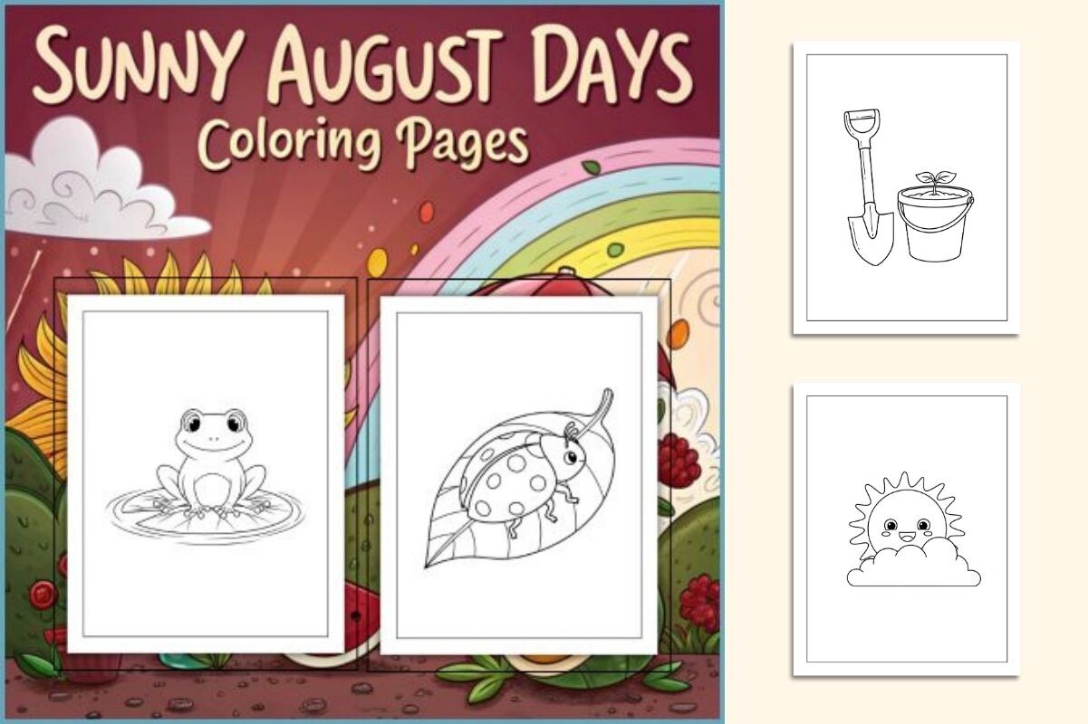 Sunny August Days Coloring Book