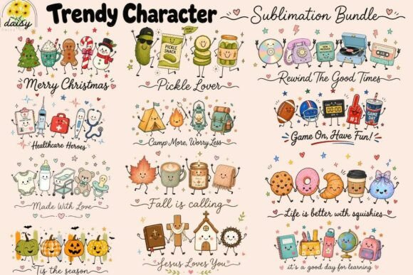 Trendy Character Sublimation Bundle