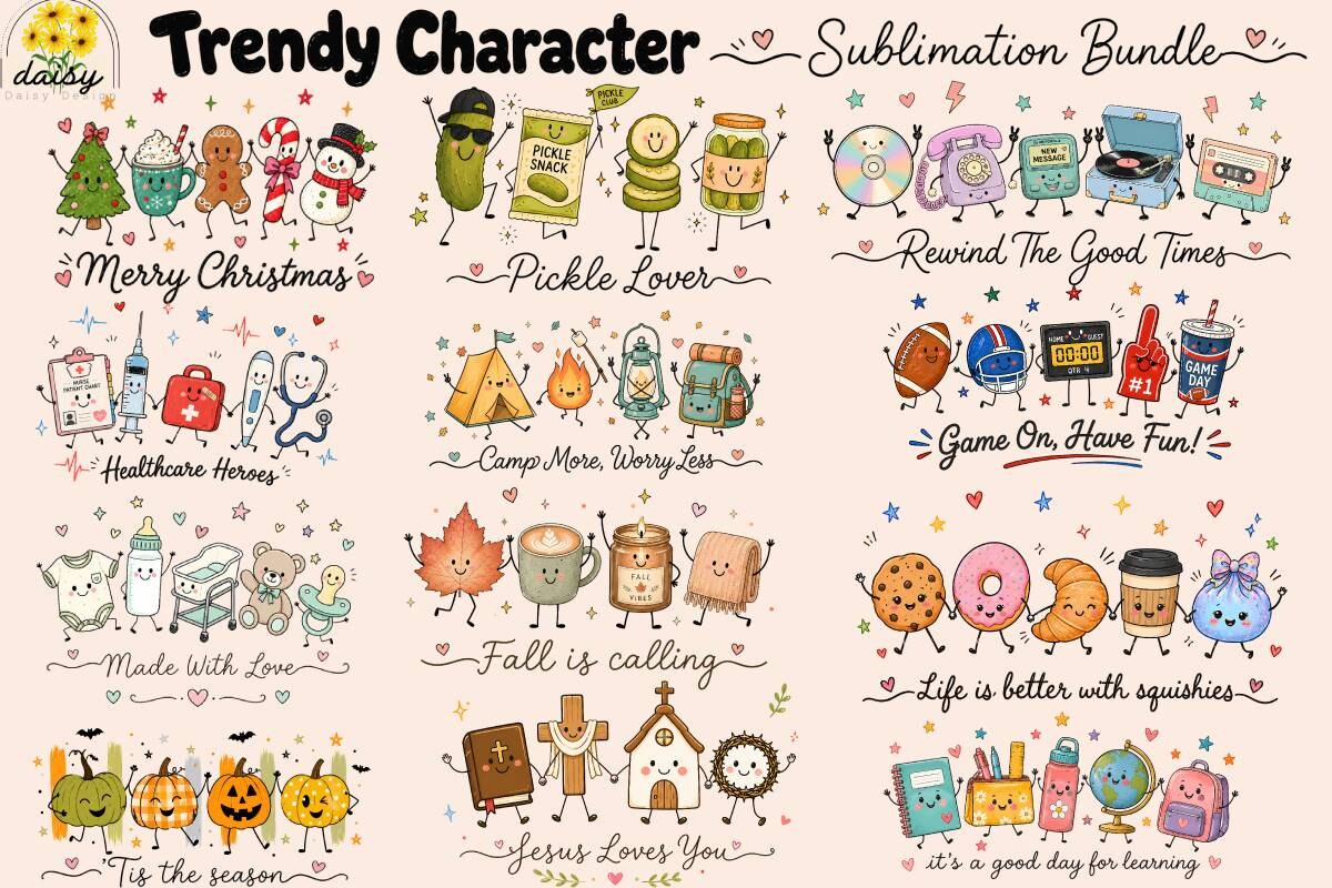Trendy Character Sublimation Bundle