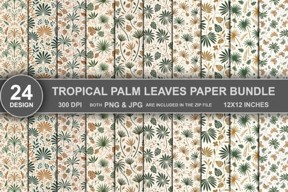 Tropical Palm Leaves Paper Bundle
