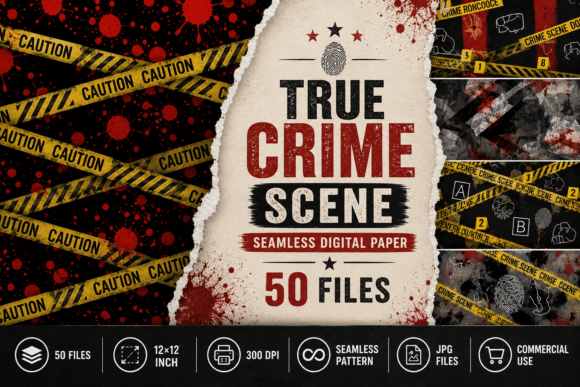 True Crime Scene Seamless Digital Paper