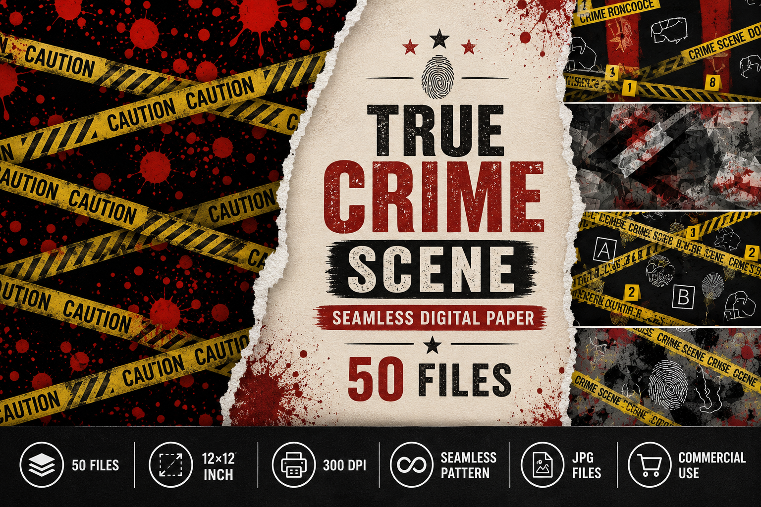 True Crime Scene Seamless Digital Paper