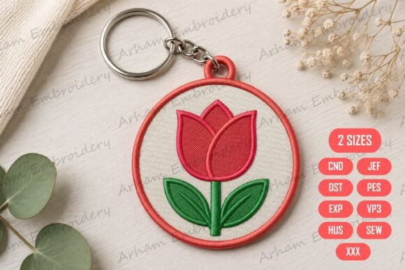 Tulip Flower Keychain