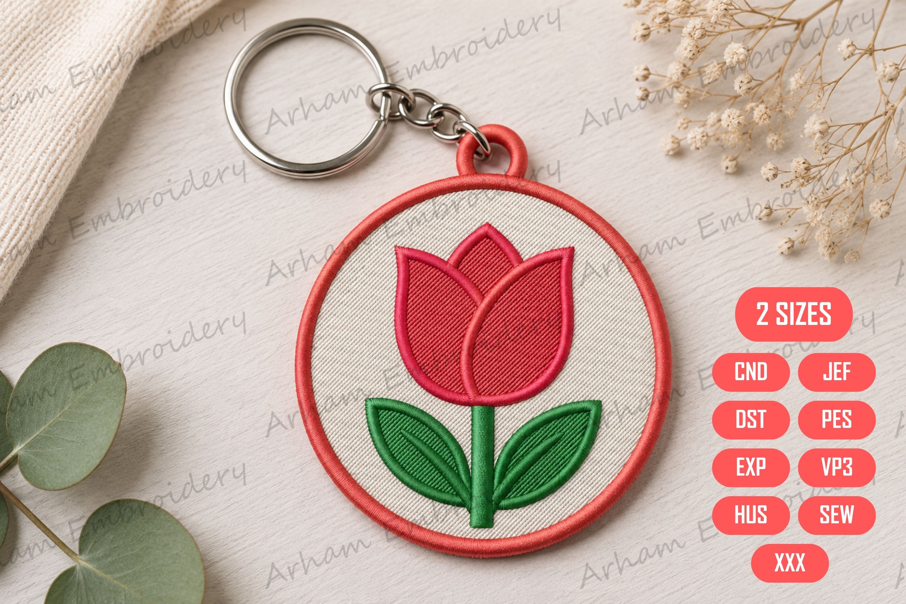 Tulip Flower Keychain