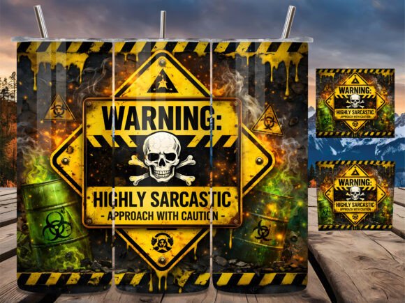 Warning Sarcastic Skull Tumbler Wrap