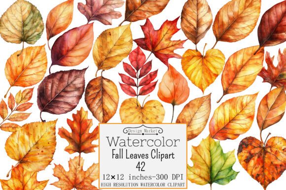 Watercolor Fall Leaves Clipart