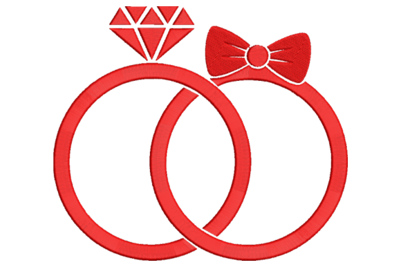 Wedding Rings Embroidery Design