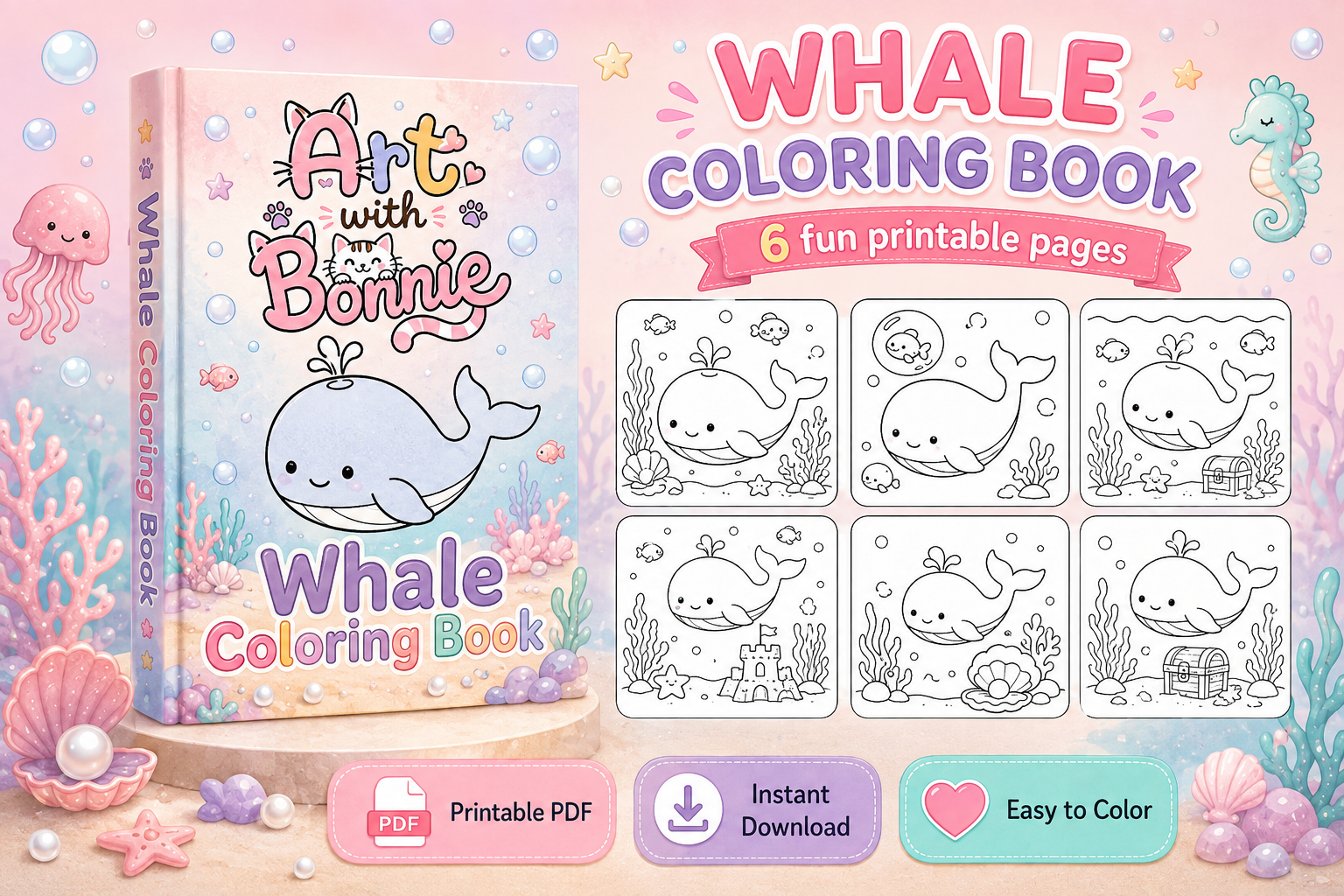 Whale Coloring Pages for Kids Printable