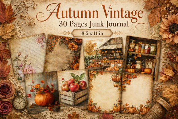Autumn Harvest Junk Journal Papers