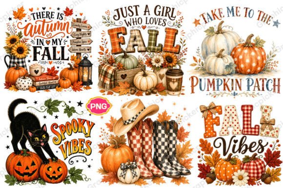 Autumn PNG Bundle, Fall Sublimation