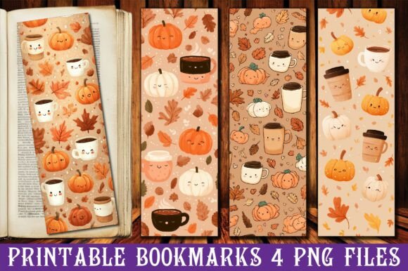 Autumn Pumpkin Coffee Printable Bookmark