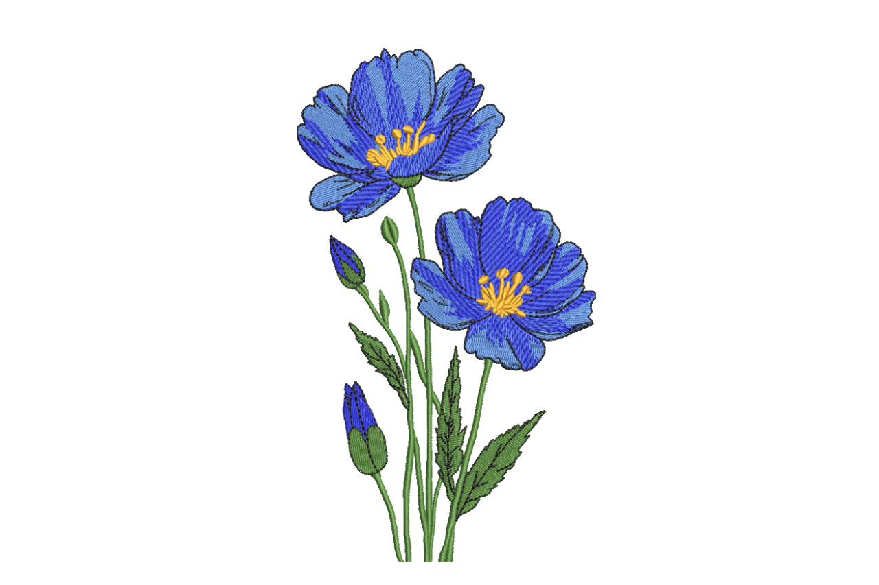 Blue Flowers & Buds