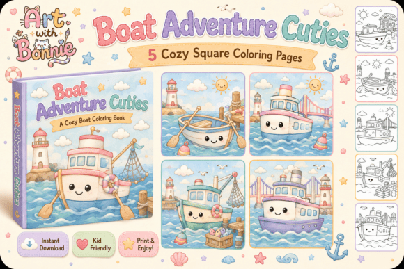 Boat Adventure Coloring Pages for Kids