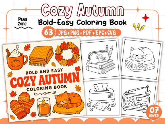 Bold and Easy Cozy Autumn Coloring Pages