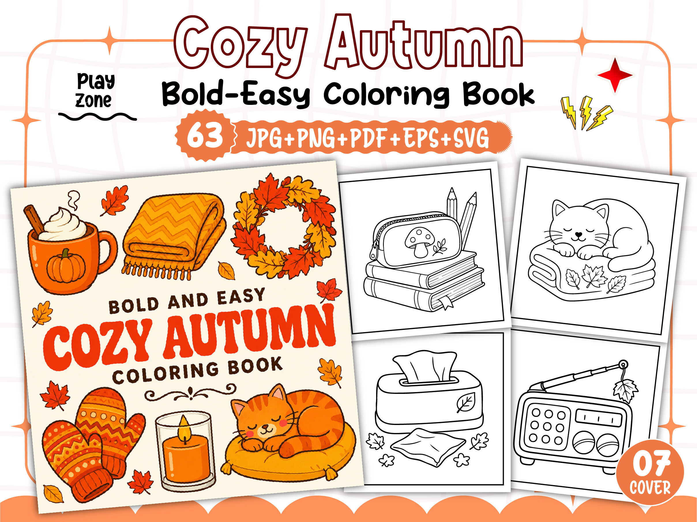 Bold and Easy Cozy Autumn Coloring Pages