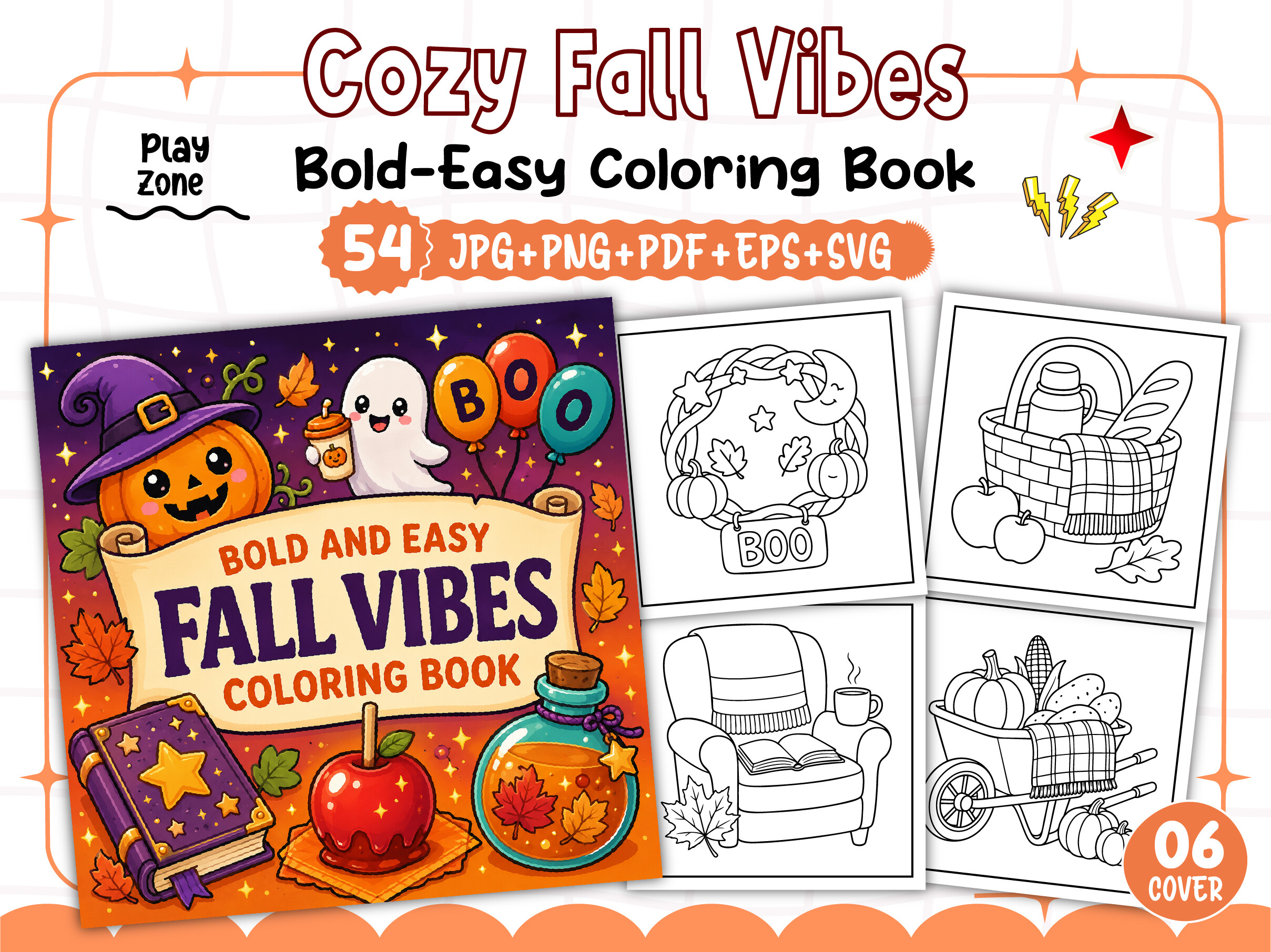 Bold and Easy Fall Vibes Coloring Pages