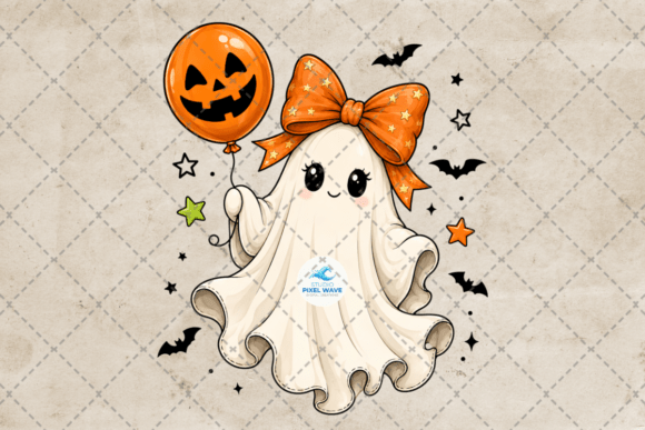 Bow Ghost Kids Girls Halloween Png