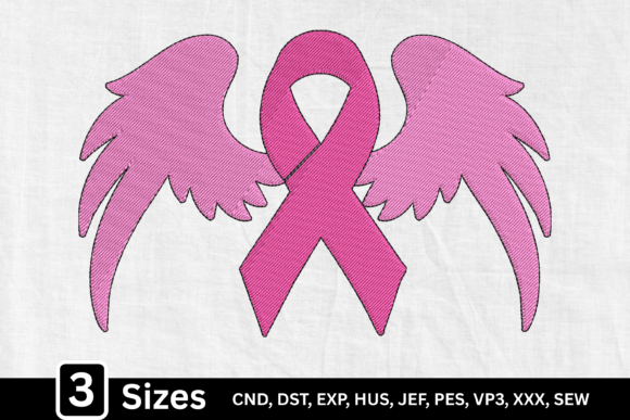 Breast Cancer Pink Ribbon Angel Wings