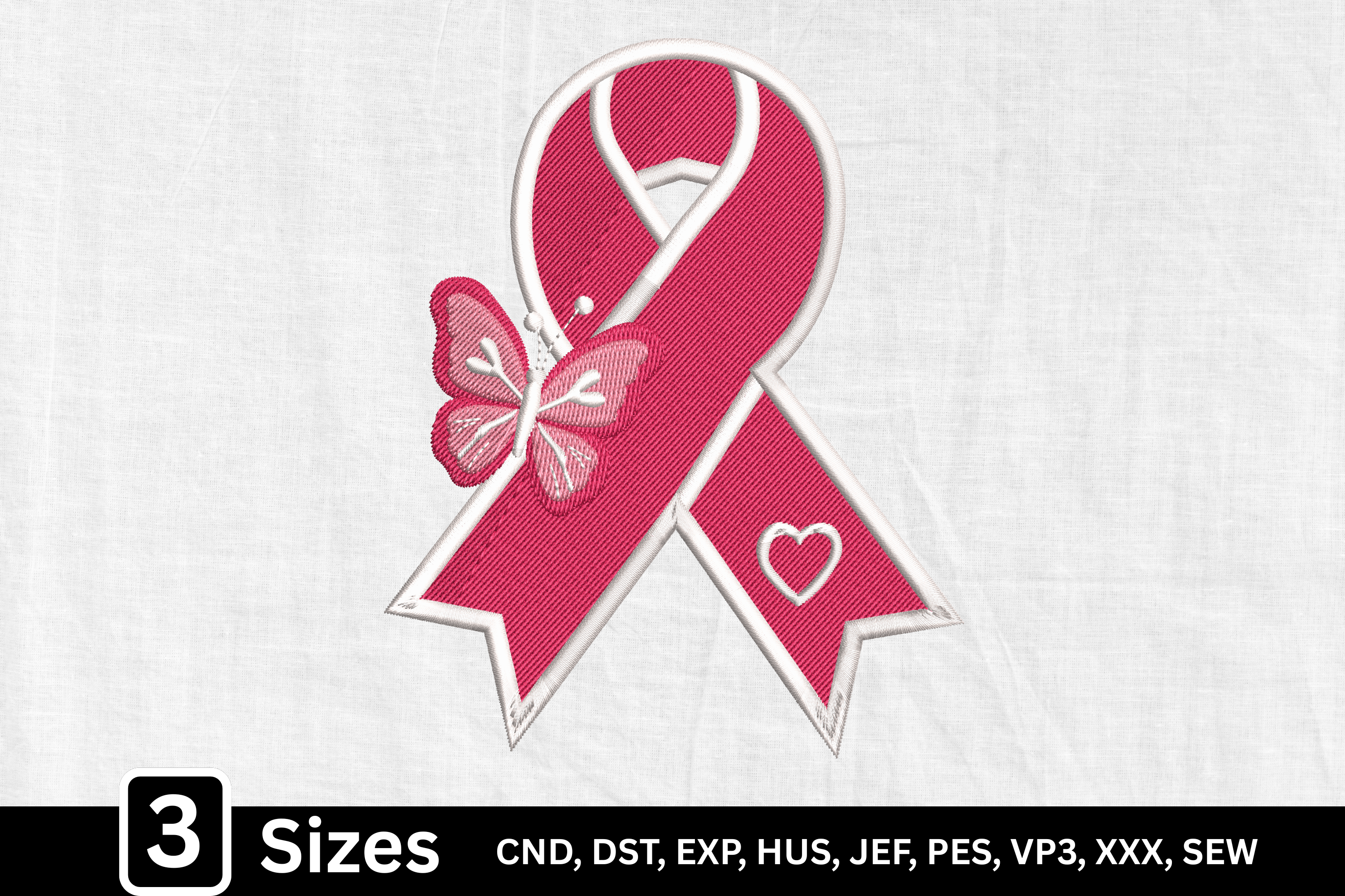 Breast Cancer Pink Ribbon Butterfly